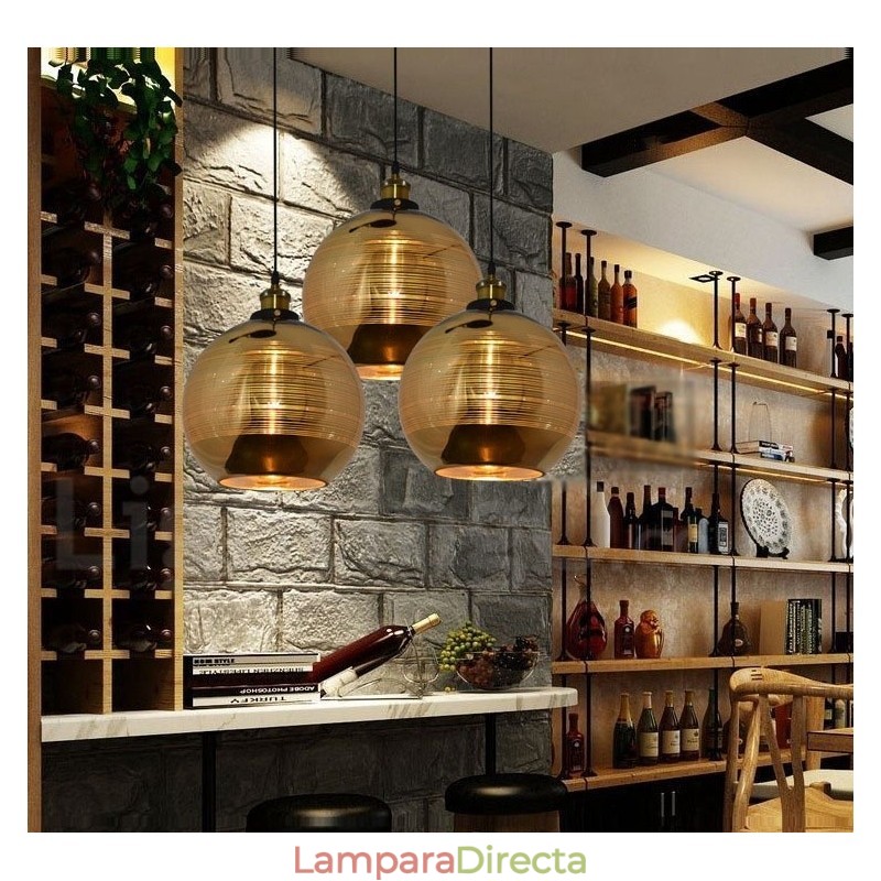 Lámpara colgante de cristal estilo cafetería europea