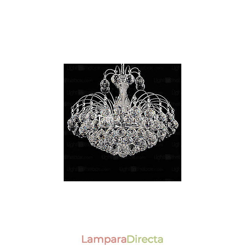 Lámpara colgante de lujo moderna de cristal de 3 luces