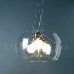Lámpara colgante de cristal contemporánea moderna de 3 luces