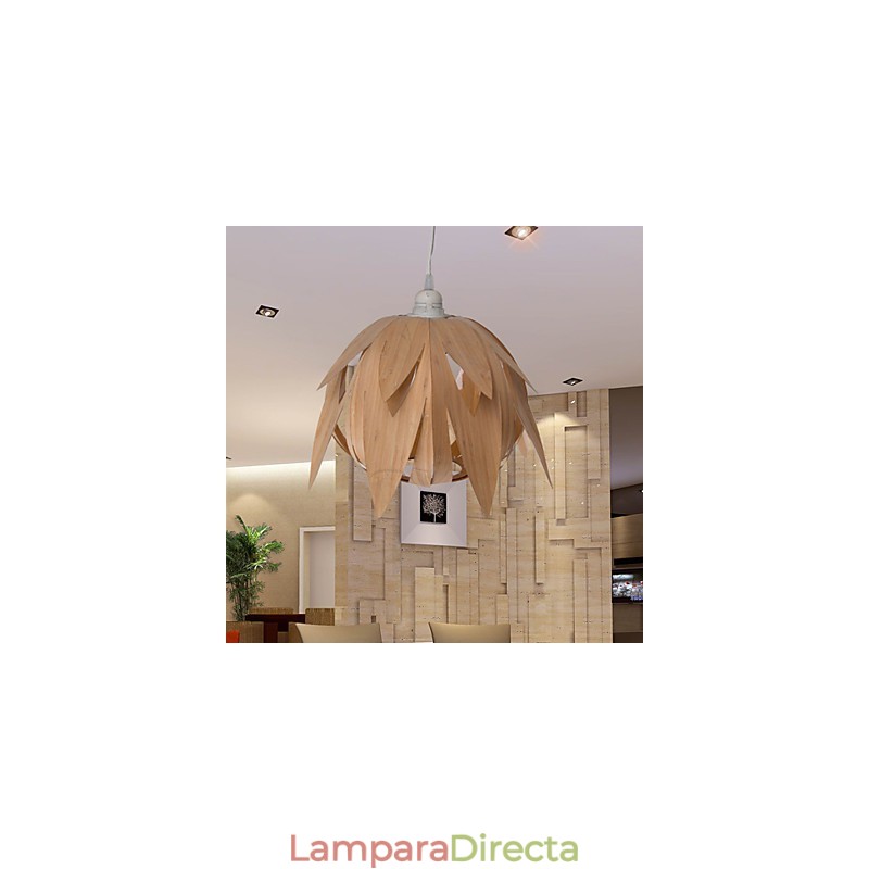 Lámpara de araña de bambú con diseño de pájaro en forma de jaula para el hogar, estilo vintage y creativo.