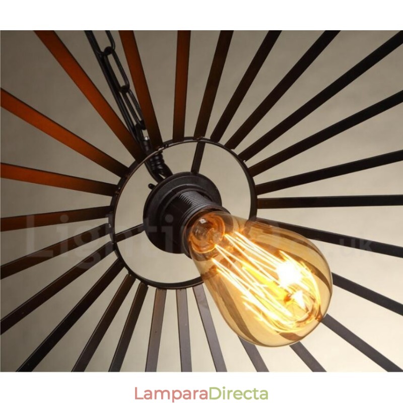 Lámpara colgante rústica tipo cabaña de 1 luz con cuerda de cáñamo para cafetería