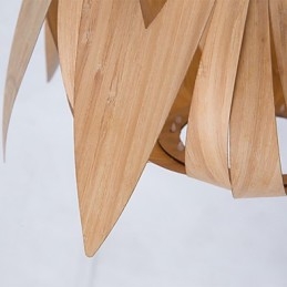 Lámpara de araña de bambú con diseño de pájaro en forma de jaula para el hogar, estilo vintage y creativo.