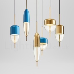 Lámpara colgante de cristal contemporánea moderna de 1 luz