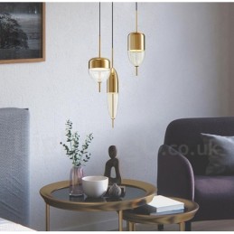 Lámpara colgante de cristal contemporánea moderna de 1 luz