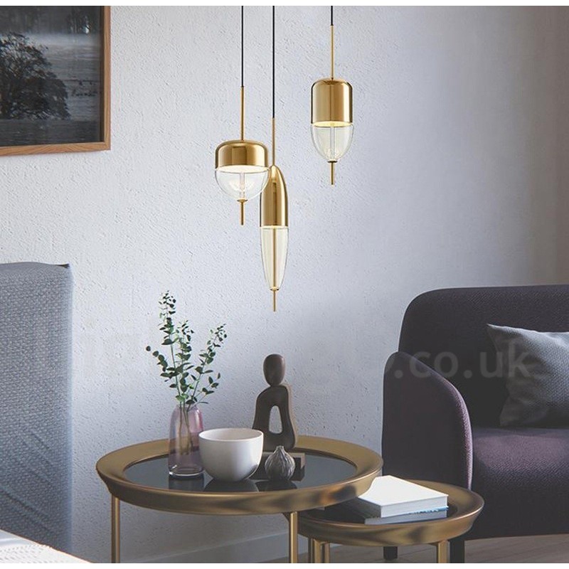 Lámpara colgante de cristal contemporánea moderna de 1 luz