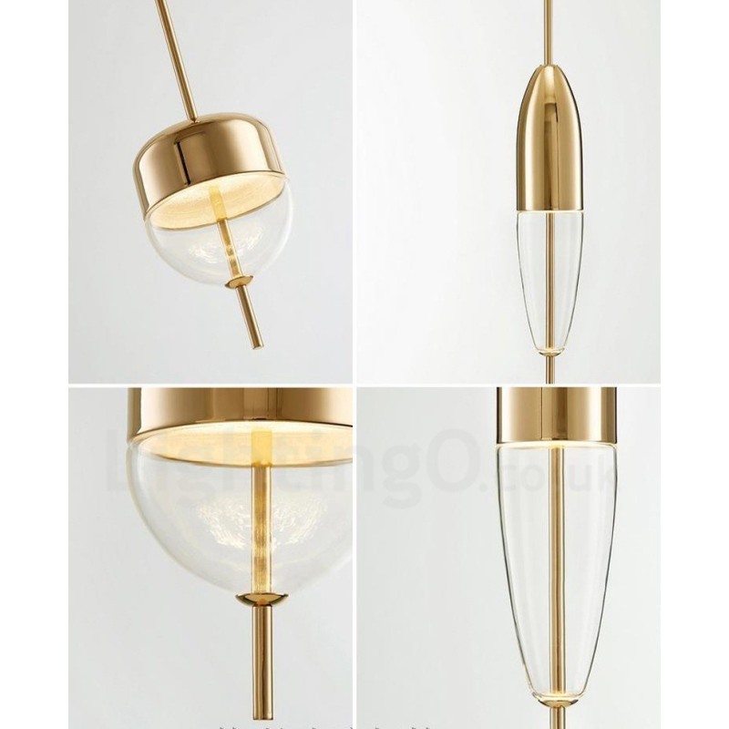 Lámpara colgante de cristal contemporánea moderna de 1 luz