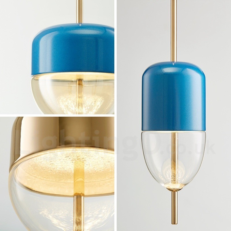 Lámpara colgante de cristal contemporánea moderna de 1 luz