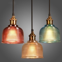Lámpara colgante de cristal multicolor para cafetería moderna y contemporánea, de 1 luz