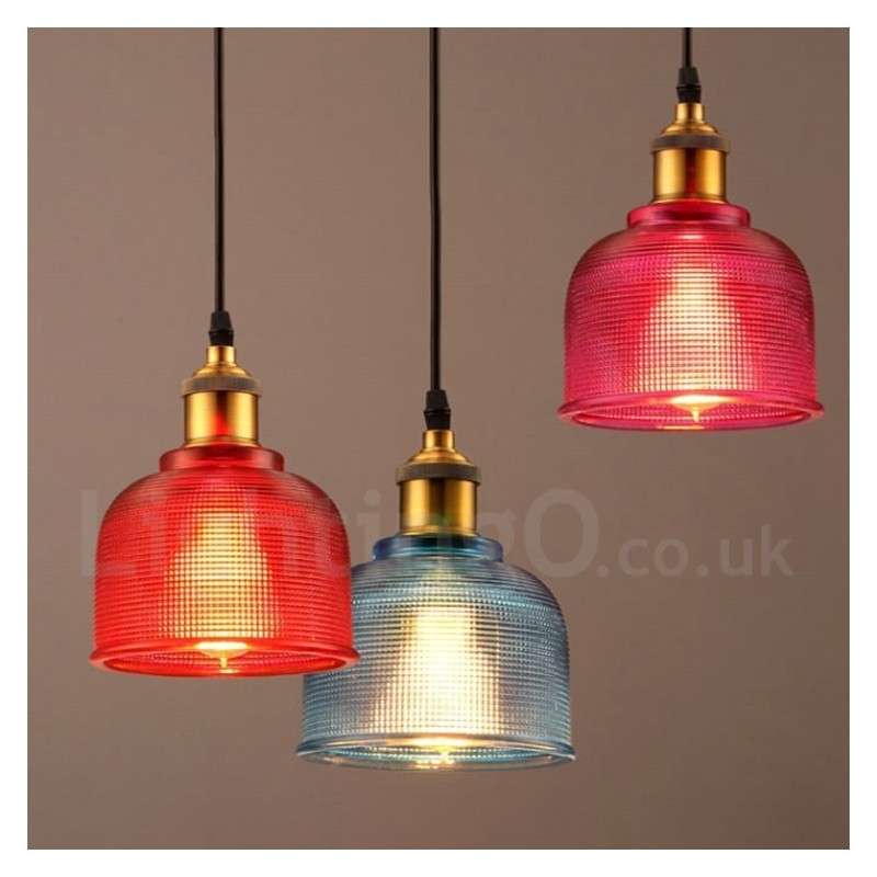 Lámpara colgante de cristal multicolor para cafetería moderna y contemporánea, de 1 luz