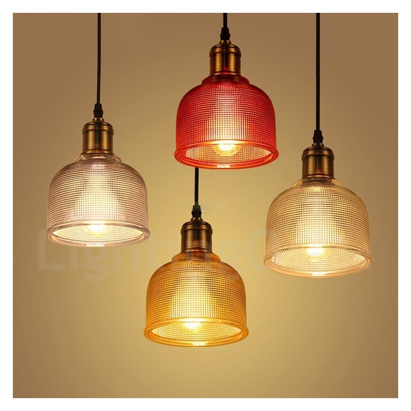 Lámpara colgante de cristal multicolor para cafetería moderna y contemporánea, de 1 luz