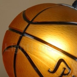 Lámpara colgante vintage moderna y contemporánea con pantalla de cristal y diseño de baloncesto de 1 luz