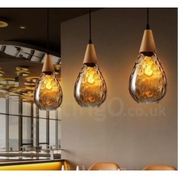 Lámpara colgante de cristal contemporánea moderna de estilo nórdico de 1 luz