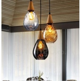 Lámpara colgante de cristal contemporánea moderna de estilo nórdico de 1 luz