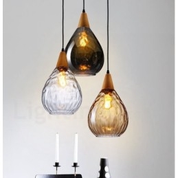 Lámpara colgante de cristal contemporánea moderna de estilo nórdico de 1 luz