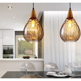 Lámpara colgante de cristal contemporánea moderna de estilo nórdico de 1 luz