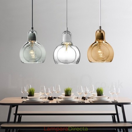 Lámpara colgante de cristal contemporánea moderna de estilo nórdico de 1 luz Lámpara colgante de cristal contemporánea moderna de estilo nórdico de 1 luz