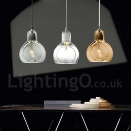 Lámpara colgante de cristal contemporánea moderna de estilo nórdico de 1 luz