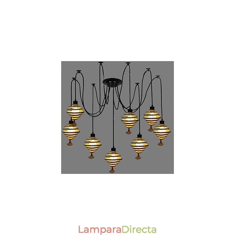 Lámpara de araña de nido de abeja retro de estilo nórdico Las doncellas celestiales esparcen flores.