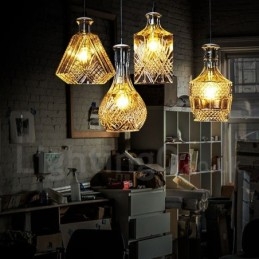 Lámpara colgante de cafetería de vidrio rústico Lodge de 1 luz