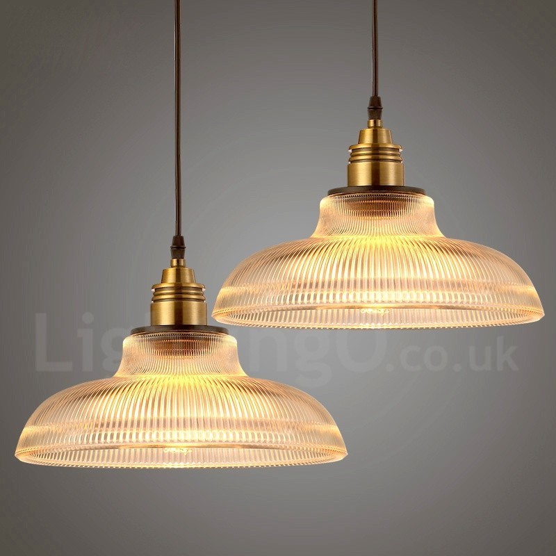 Lámpara colgante de cristal vintage de 1 luz