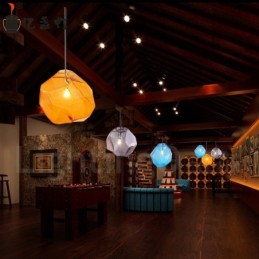 Lámpara colgante rústica tipo cabaña de 1 luz con pantalla de cristal