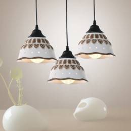 Lámpara colgante contemporánea moderna de 1 luz con pantalla de cerámica