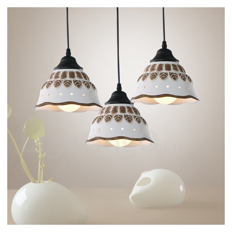 Lámpara colgante contemporánea moderna de 1 luz con pantalla de cerámica
