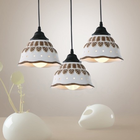 Lámpara colgante contemporánea moderna de 1 luz con pantalla de cerámica Lámpara colgante contemporánea moderna de 1 luz con pantalla de cerámica