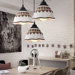 Lámpara colgante contemporánea moderna de 1 luz con pantalla de cerámica