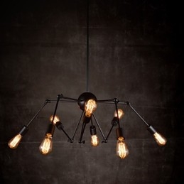 Lámpara de araña creativa de 8 luces en níquel cepillado