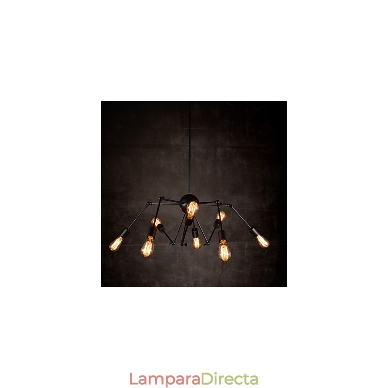 Lámpara de araña creativa de 8 luces en níquel cepillado