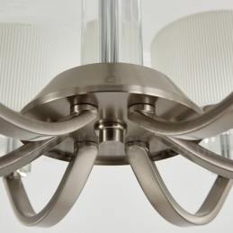 Lámpara de araña de cristal contemporánea moderna de 6 luces con pantalla de tela