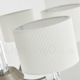 Lámpara de araña de cristal contemporánea moderna de 6 luces con pantalla de tela
