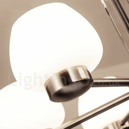 Lámpara de araña moderna contemporánea de 6 luces con pantalla de cristal
