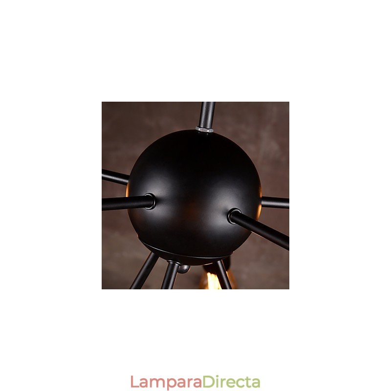 Lámpara de araña creativa de 8 luces en níquel cepillado