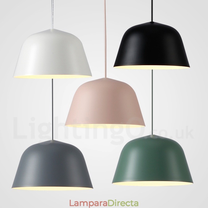 Lámpara colgante moderna contemporánea de acero de 1 luz con pantalla de aleación de aluminio