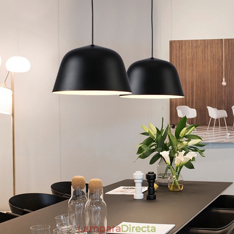 Lámpara colgante moderna contemporánea de acero de 1 luz con pantalla de aleación de aluminio