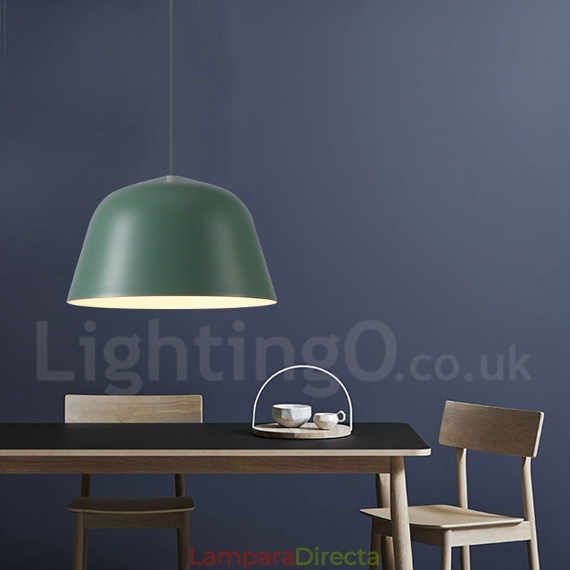 Lámpara colgante moderna contemporánea de acero de 1 luz con pantalla de aleación de aluminio