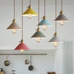 Lámpara colgante moderna contemporánea de acero de 1 luz con pantalla de acero