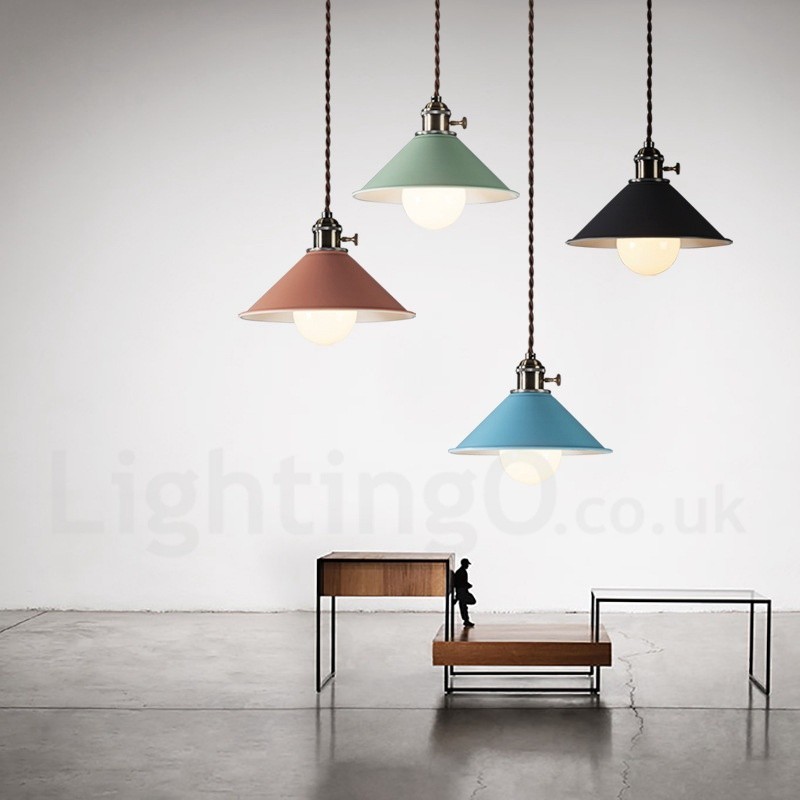 Lámpara colgante moderna contemporánea de acero de 1 luz con pantalla de acero