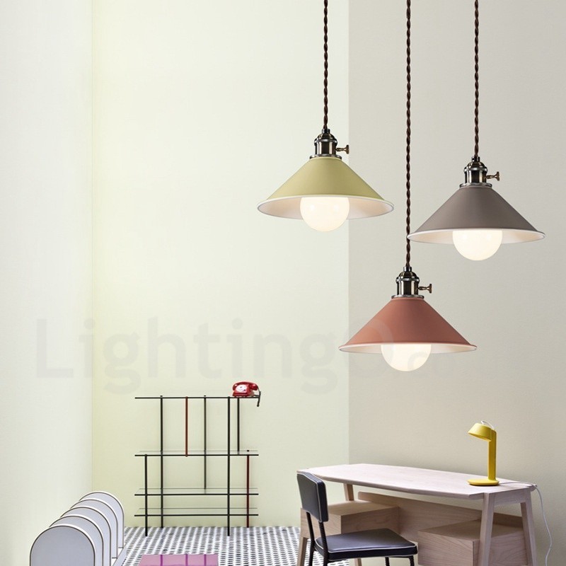 Lámpara colgante moderna contemporánea de acero de 1 luz con pantalla de acero
