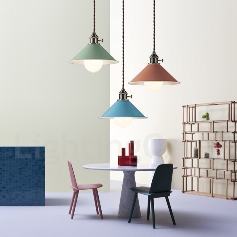 Lámpara colgante moderna contemporánea de acero de 1 luz con pantalla de acero
