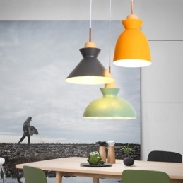 Lámpara colgante moderna contemporánea de acero de 1 luz con pantalla de aleación de aluminio