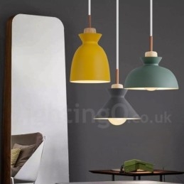 Lámpara colgante moderna contemporánea de acero de 1 luz con pantalla de aleación de aluminio