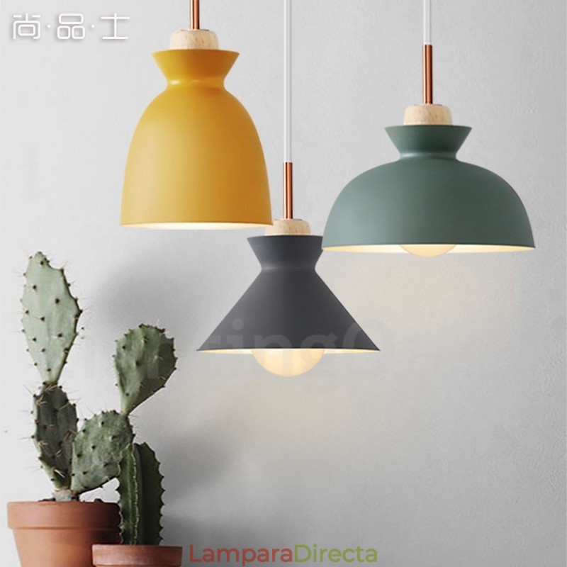 Lámpara colgante moderna contemporánea de acero de 1 luz con pantalla de aleación de aluminio