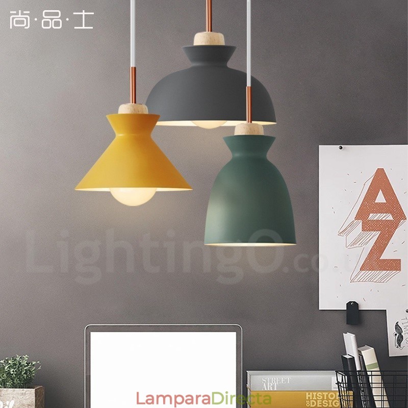 Lámpara colgante moderna contemporánea de acero de 1 luz con pantalla de aleación de aluminio