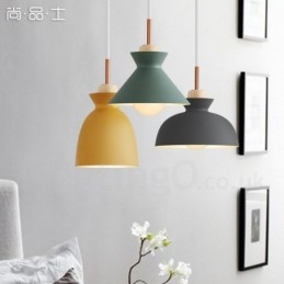 Lámpara colgante moderna contemporánea de acero de 1 luz con pantalla de aleación de aluminio