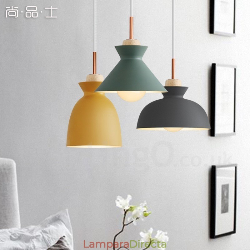 Lámpara colgante moderna contemporánea de acero de 1 luz con pantalla de aleación de aluminio