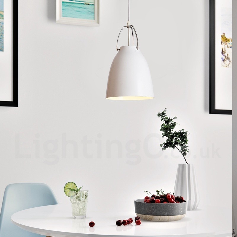Lámpara colgante moderna contemporánea de aleación de aluminio de 1 luz con pantalla de aleación de aluminio