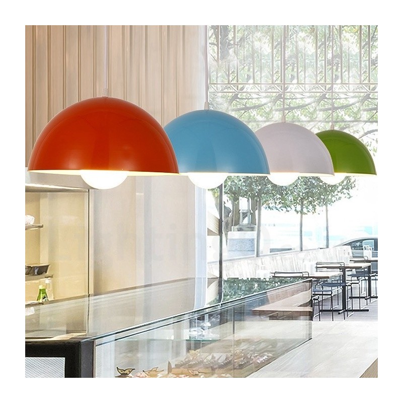 Lámpara colgante moderna contemporánea de acero de 1 luz con pantalla de aleación de aluminio